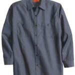 Red Kap ®  Long Size, Long Sleeve Striped Industrial Work Shirt - 