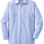 Red Kap ®  Long Size, Long Sleeve Striped Industrial Work Shirt - 