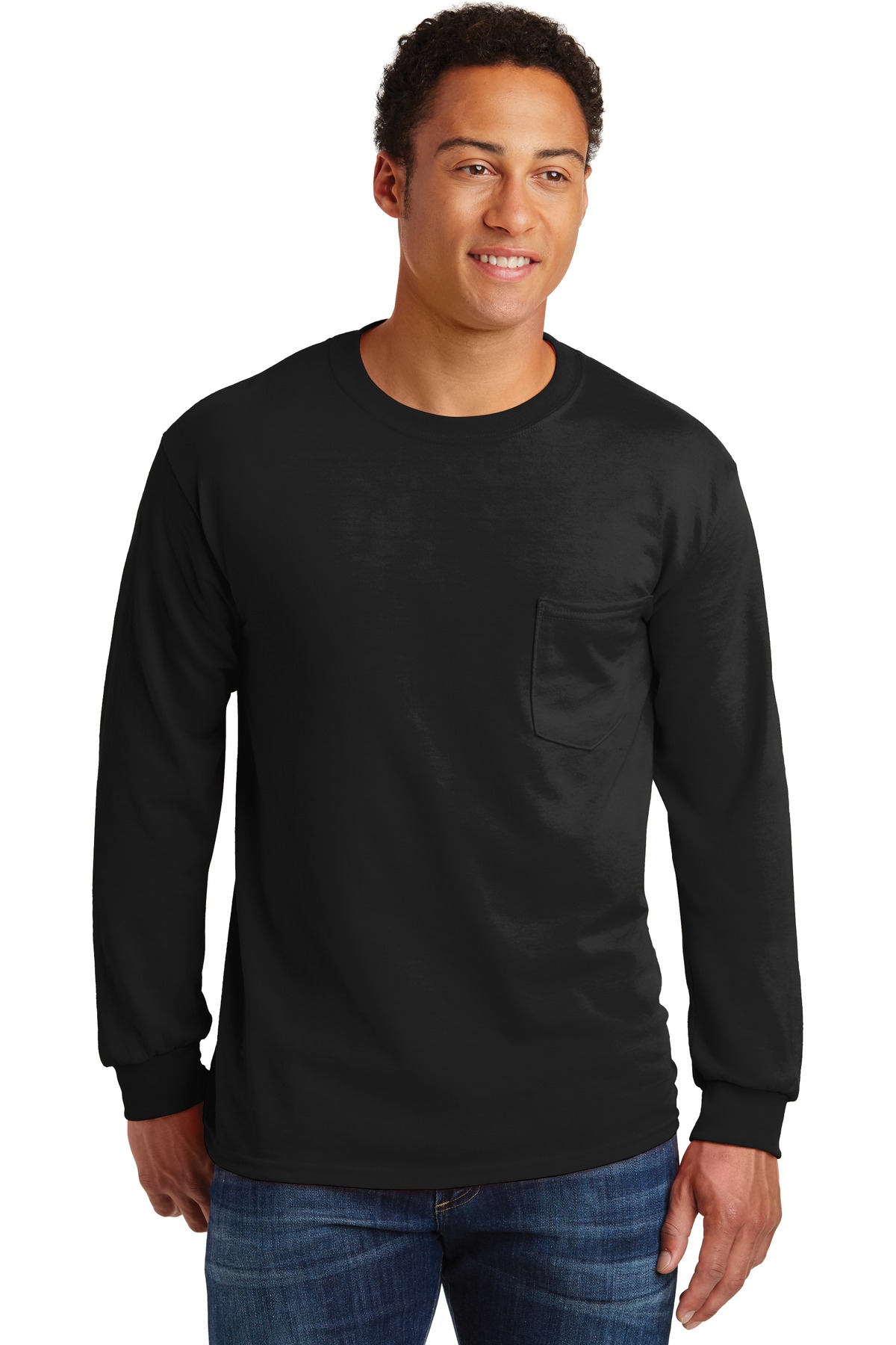 Gildan ®  - Ultra Cotton ®  100% US Cotton Long Sleeve T-Shirt with Pocket.