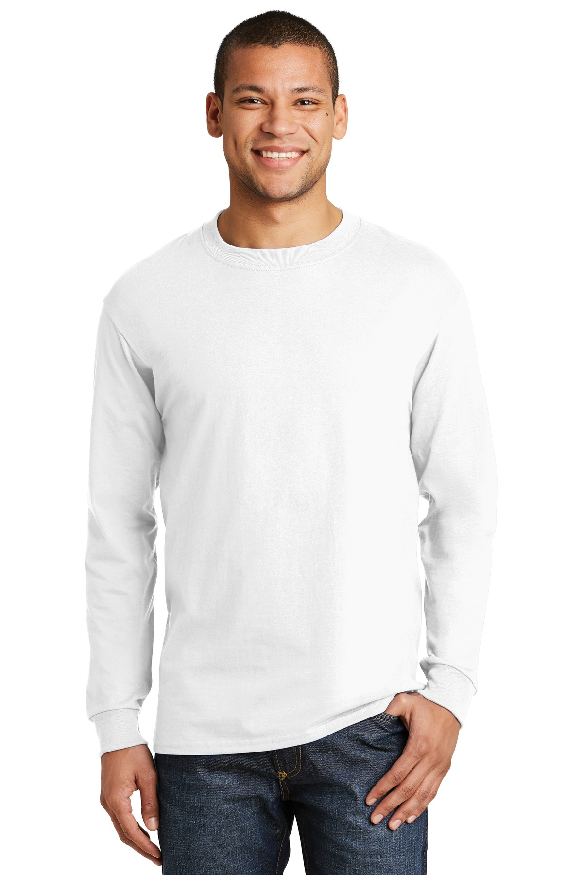 Hanes ®  Beefy-T ®  -  100% Cotton Long Sleeve T-Shirt