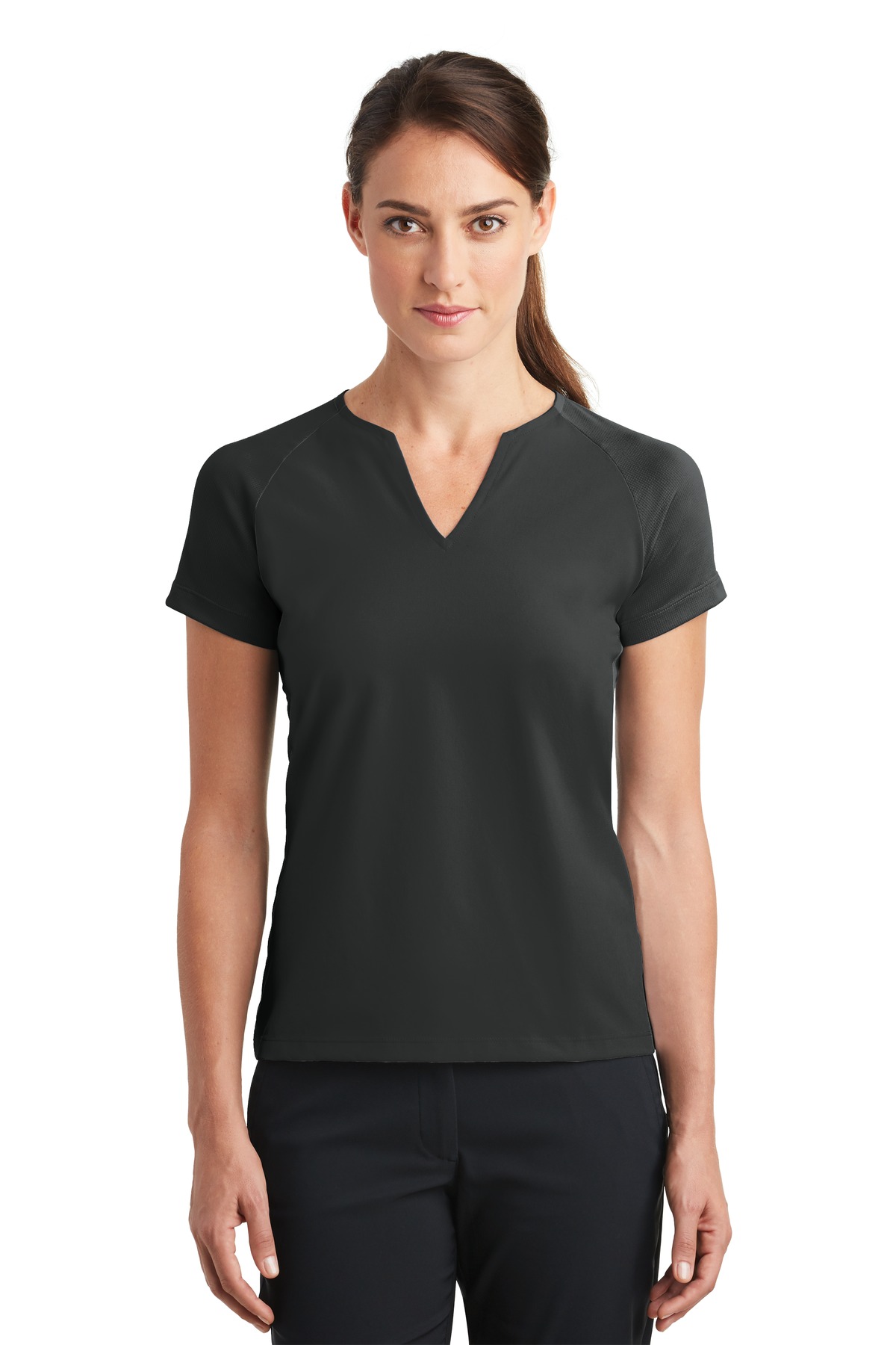 DISCONTINUED  Nike Ladies Dri-FIT Stretch Woven V-Neck Top