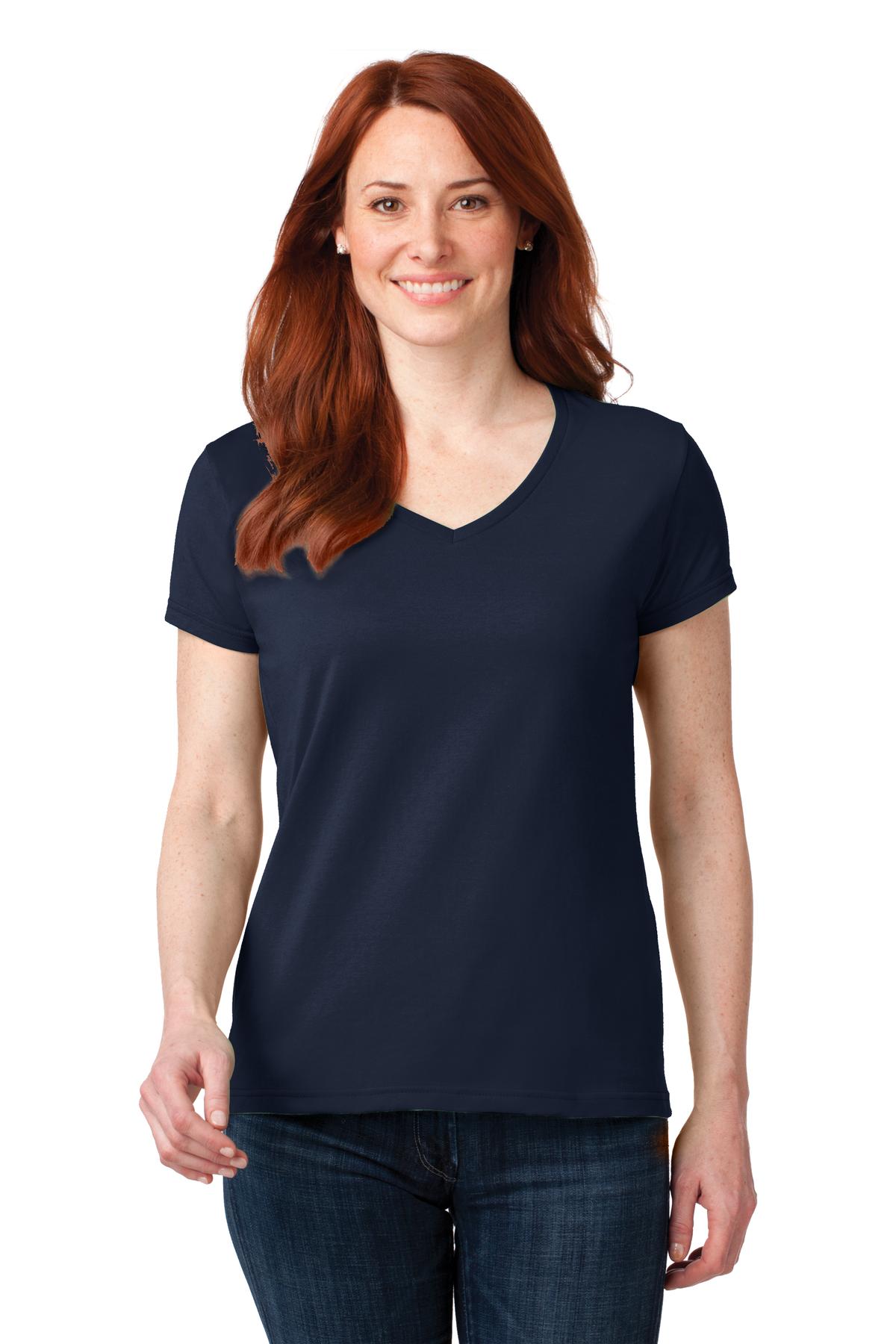 DISCONTINUED Anvil ®  Ladies 100% Combed Ring Spun Cotton V-Neck T-Shirt
