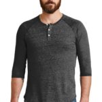 DISCONTINUED  Alternative Eco-Jersey ™  3/4-Sleeve Raglan Henley - 