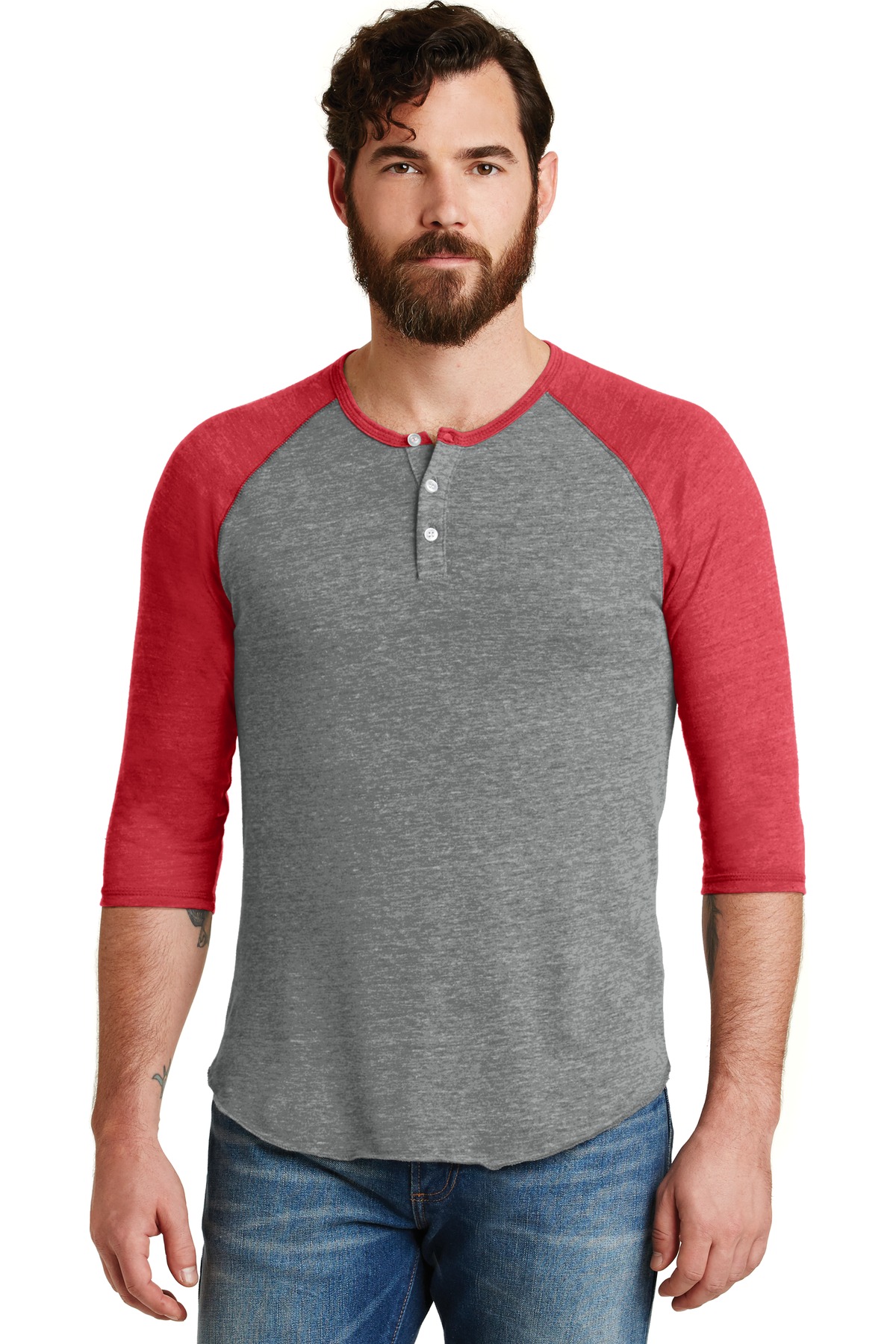 DISCONTINUED  Alternative Eco-Jersey ™  3/4-Sleeve Raglan Henley