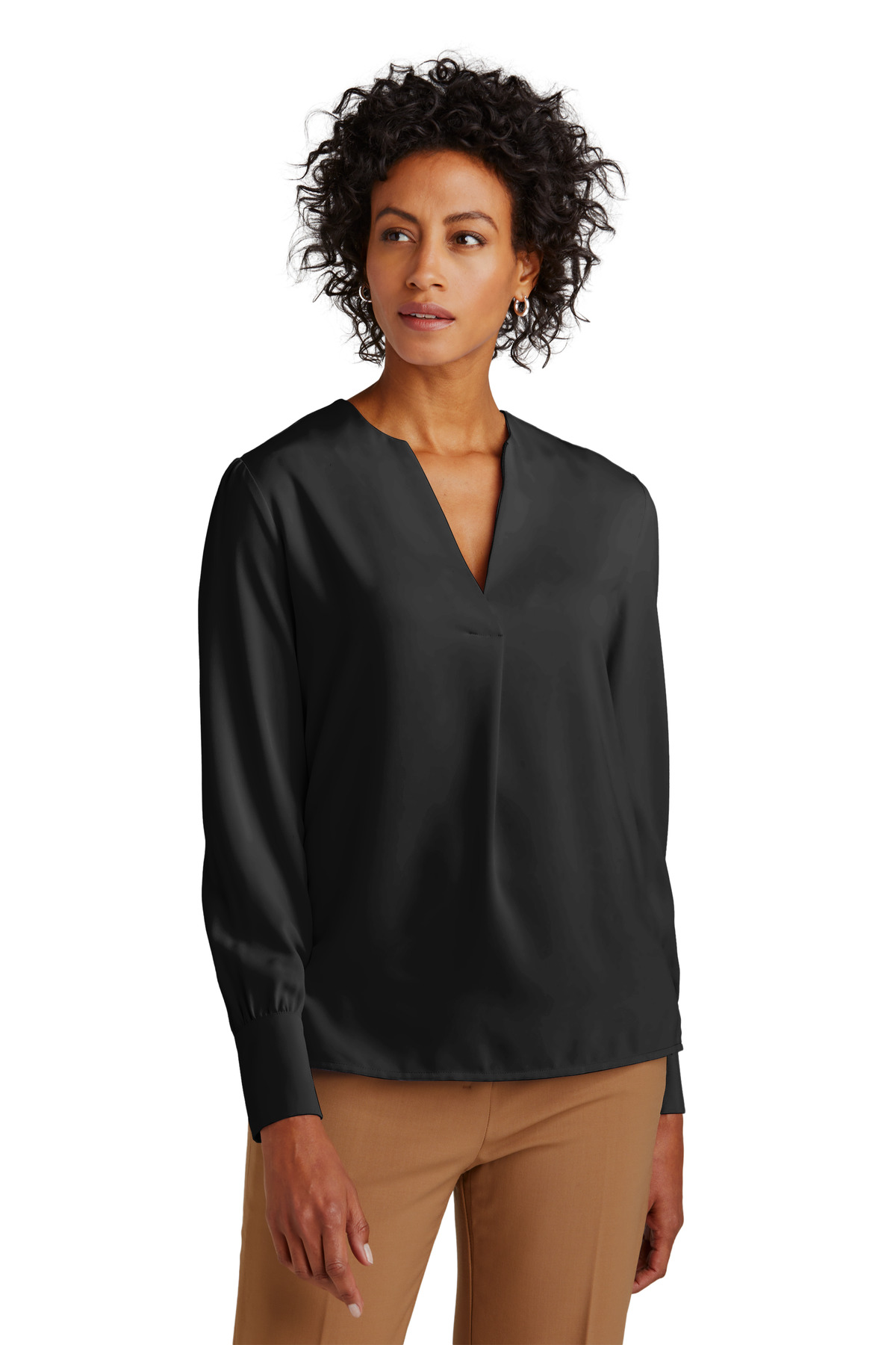 Brooks Brothers ®  Women's Open-Neck Satin Blouse