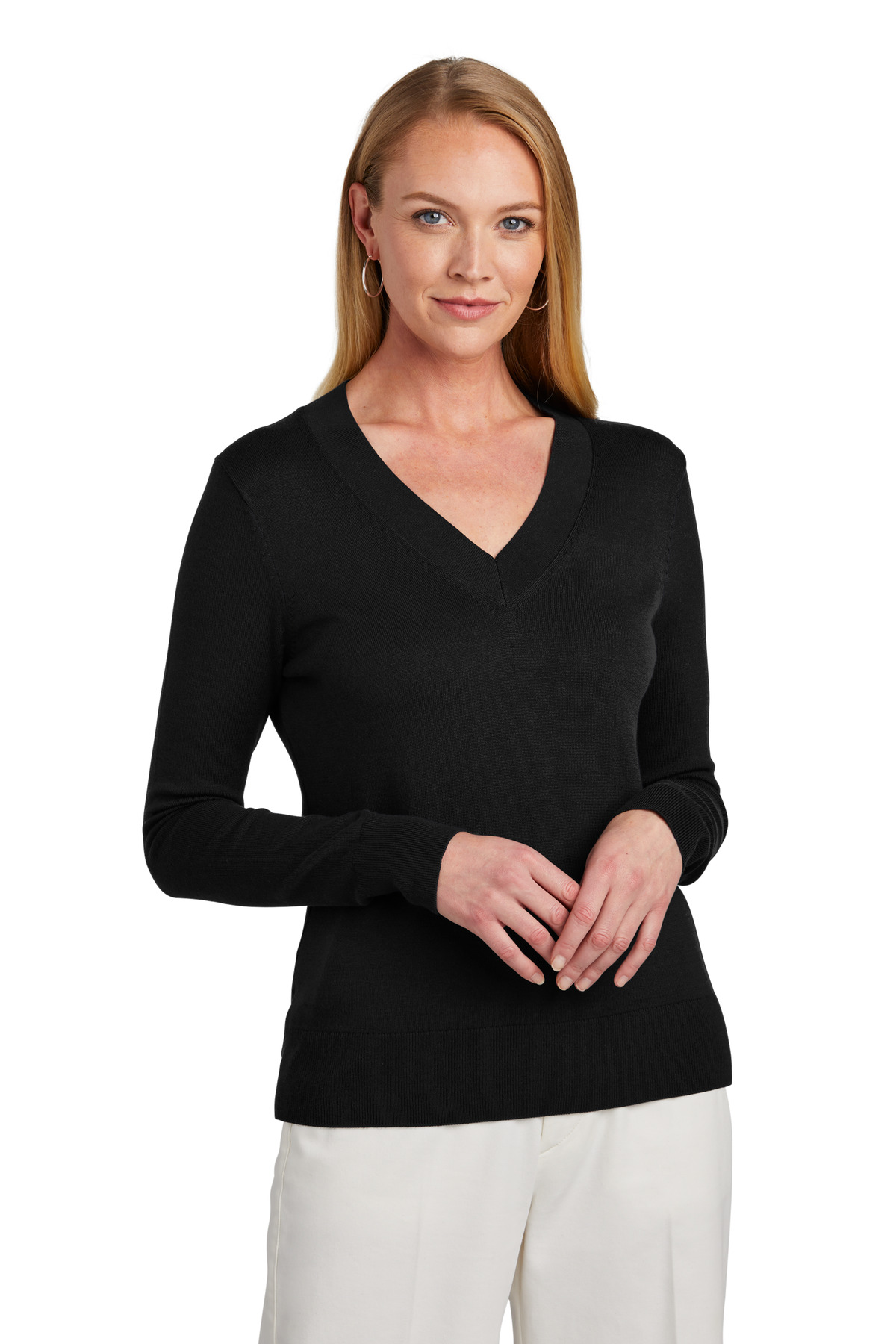 Brooks Brothers ®  Women's Cotton Stretch V-Neck Sweater