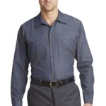 Red Kap ®  Long Size, Long Sleeve Striped Industrial Work Shirt - 