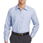 Red Kap ®  Long Size, Long Sleeve Striped Industrial Work Shirt - 