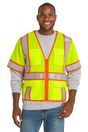 CornerStone  ®  ANSI 107 Class 3 Surveyor Mesh Zippered Two-Tone Short Sleeve Vest