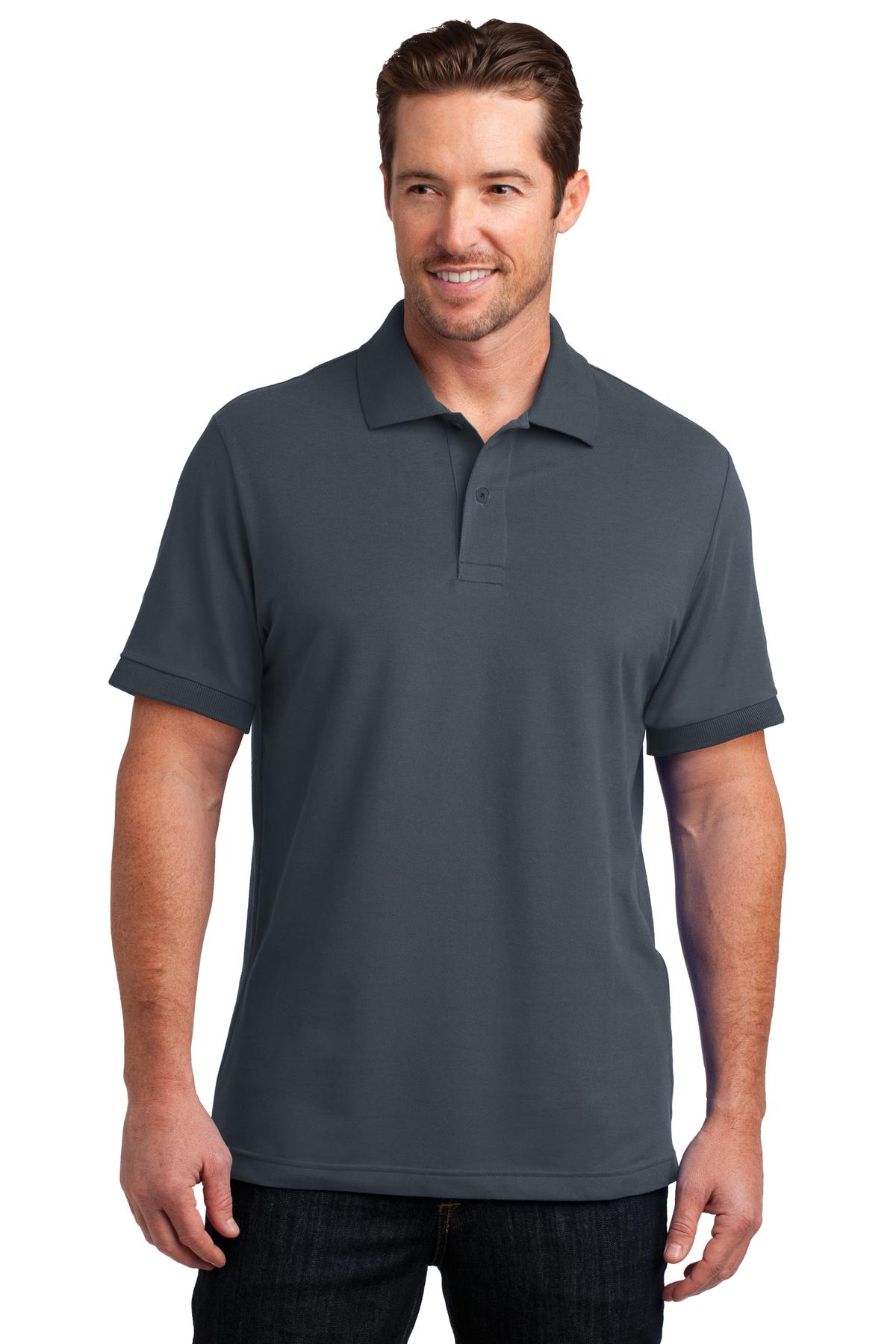 DISCONTINUED  District Made ®  Mens Stretch Pique Polo