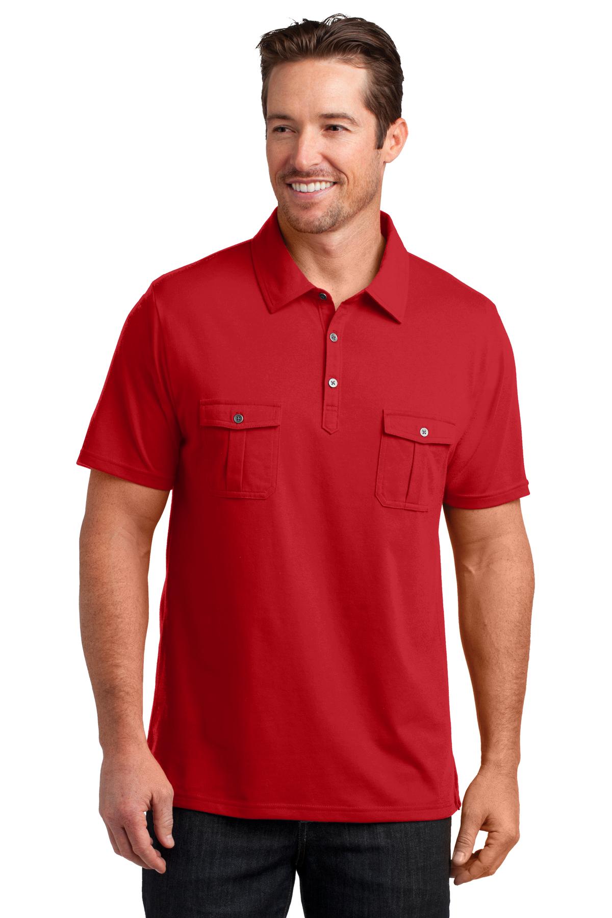 DISCONTINUED  District Made ®  Mens Double Pocket Polo
