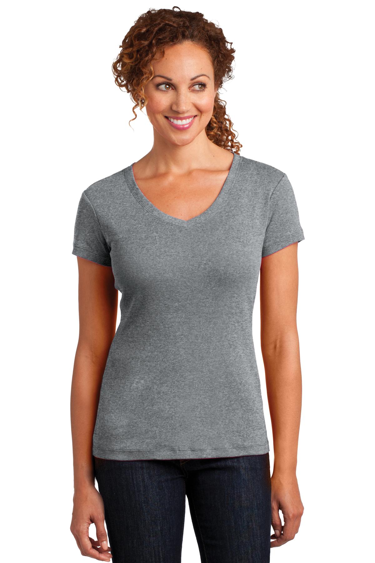 DISCONTINUED  District Made ®  Ladies Mini Rib V-Neck Tee