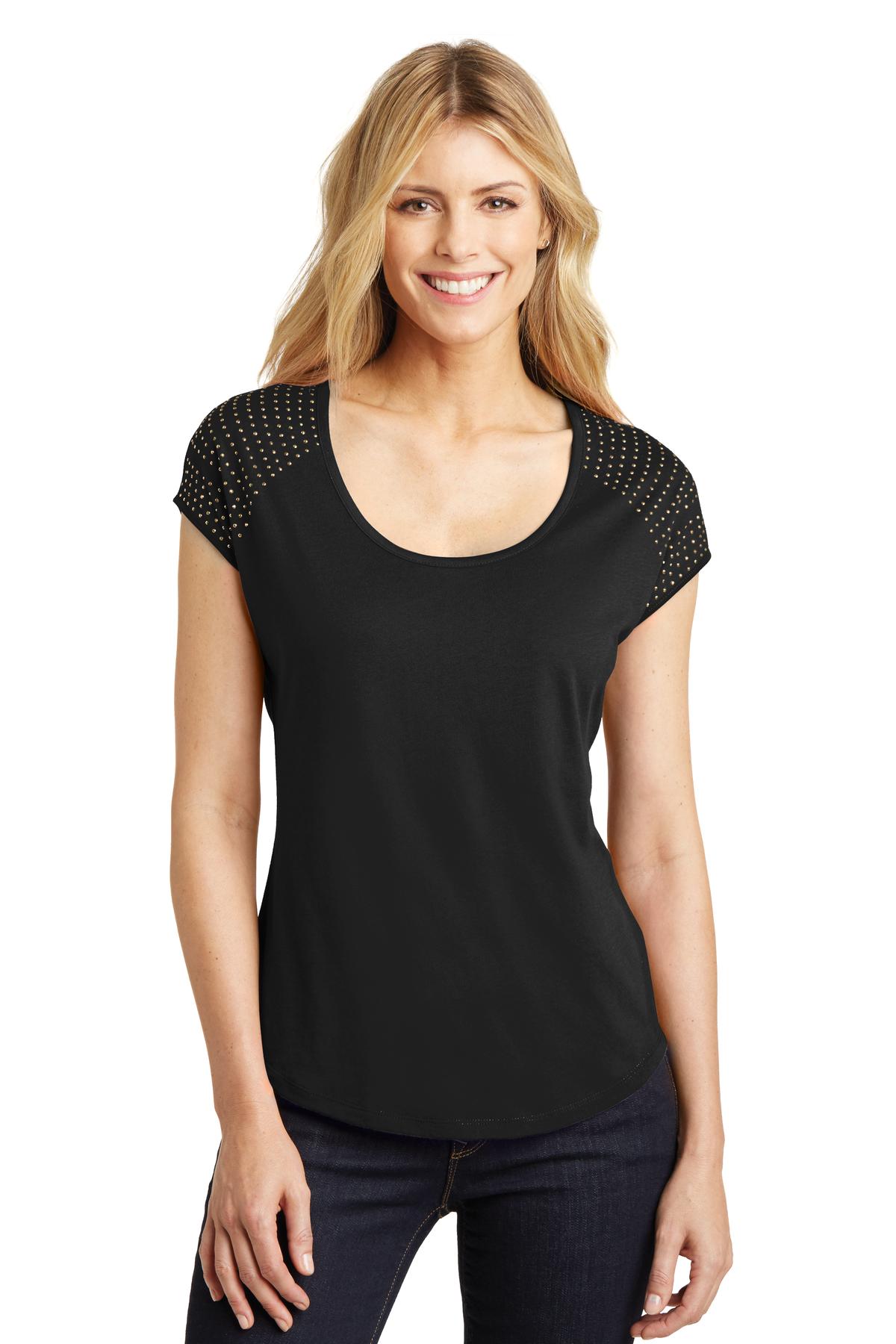 DISCONTINUED  District Made ®  Ladies 60/40 Bling Tee