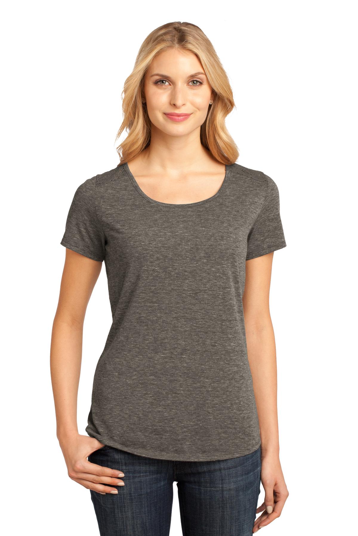 DISCONTINUED District Made ®  - Ladies Tri-Blend Lace Tee