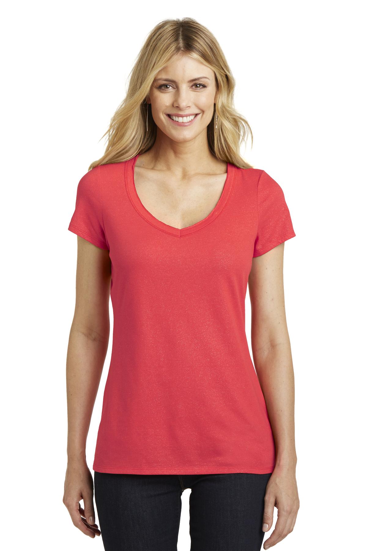 DISCONTINUED  District Made ®  Ladies Shimmer V-Neck Tee