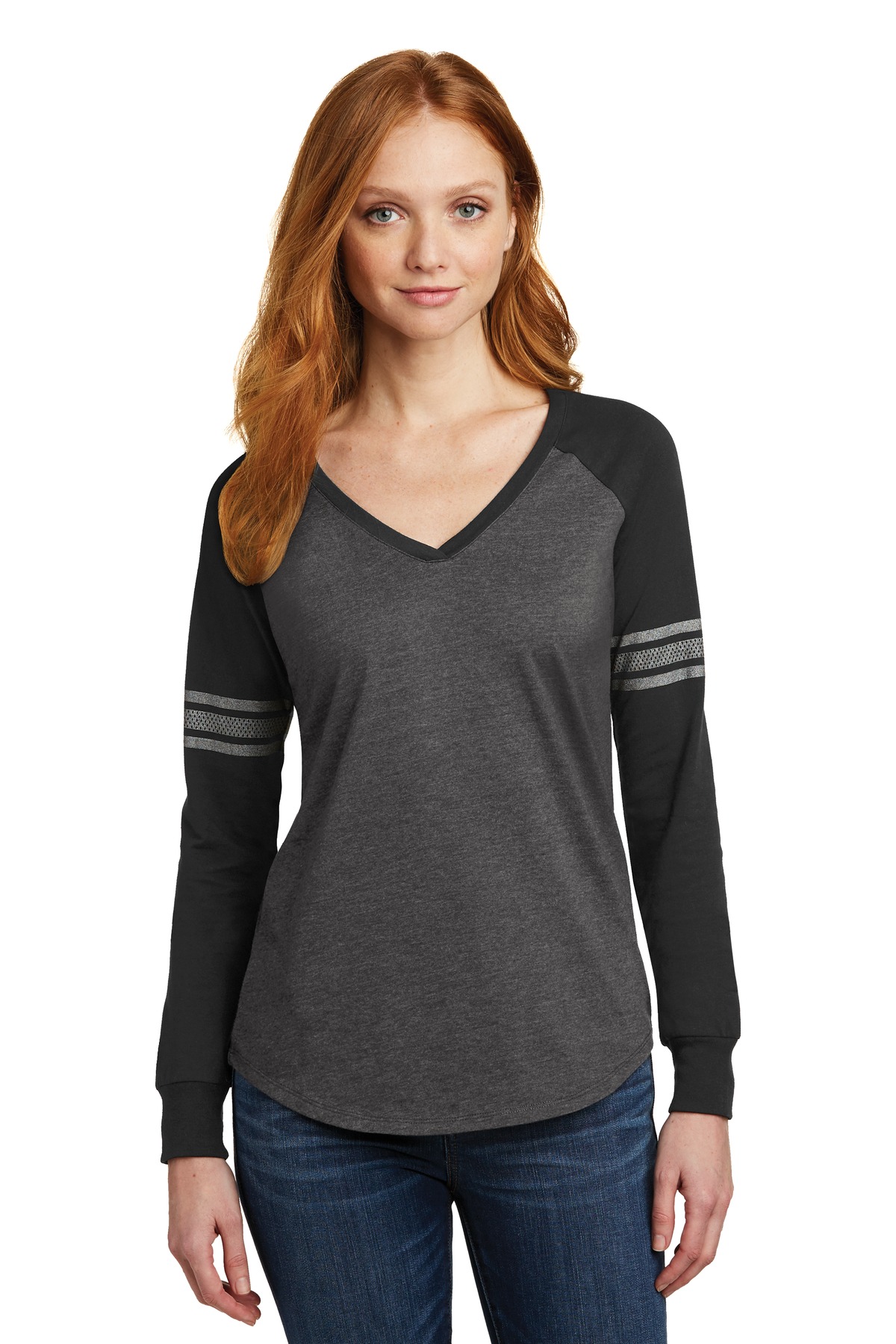 DISCONTINUED  District  ®  Women's Game Long Sleeve V-Neck Tee