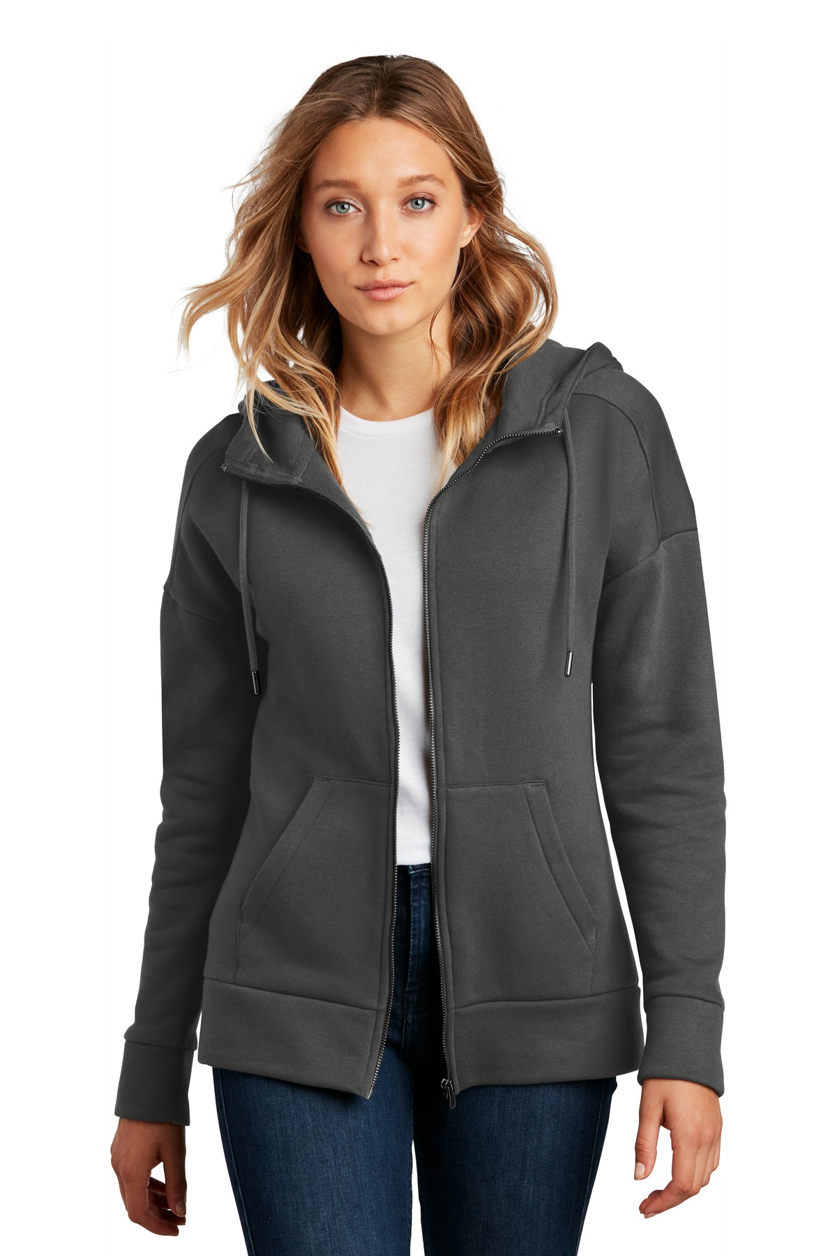 District  ®  Women's Perfect Weight  ®  Fleece Drop Shoulder Full-Zip Hoodie