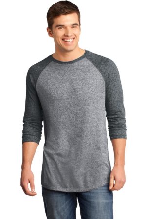 DISCONTINUED  District ®  - Young Mens Microburn ®  3/4-Sleeve Raglan Tee