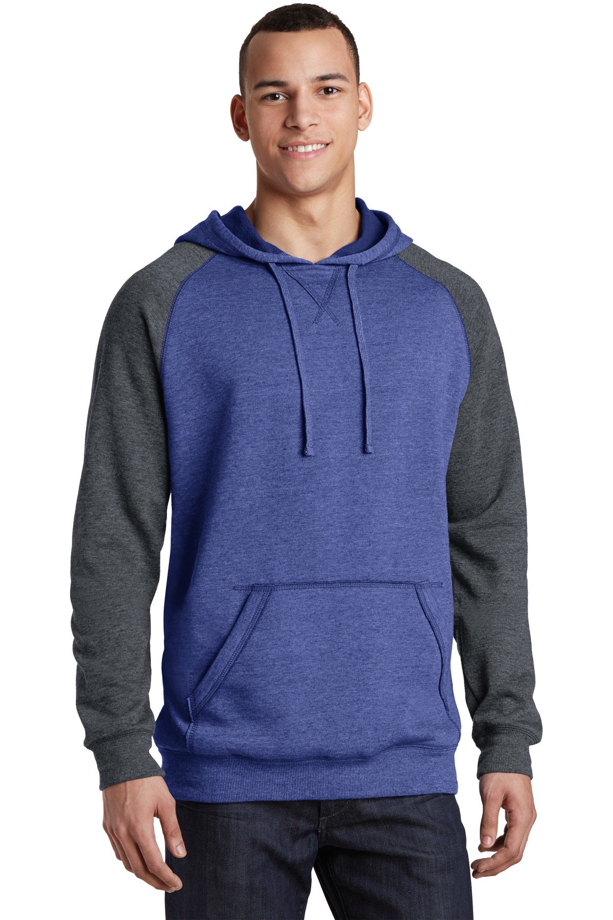 District ®  Young Mens Lightweight Fleece Raglan Hoodie