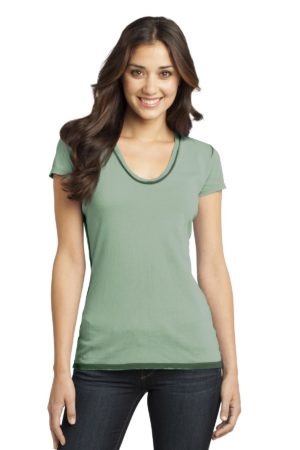 DISCONTINUED  District ®  - Juniors Faded Rounded Deep V-Neck Tee