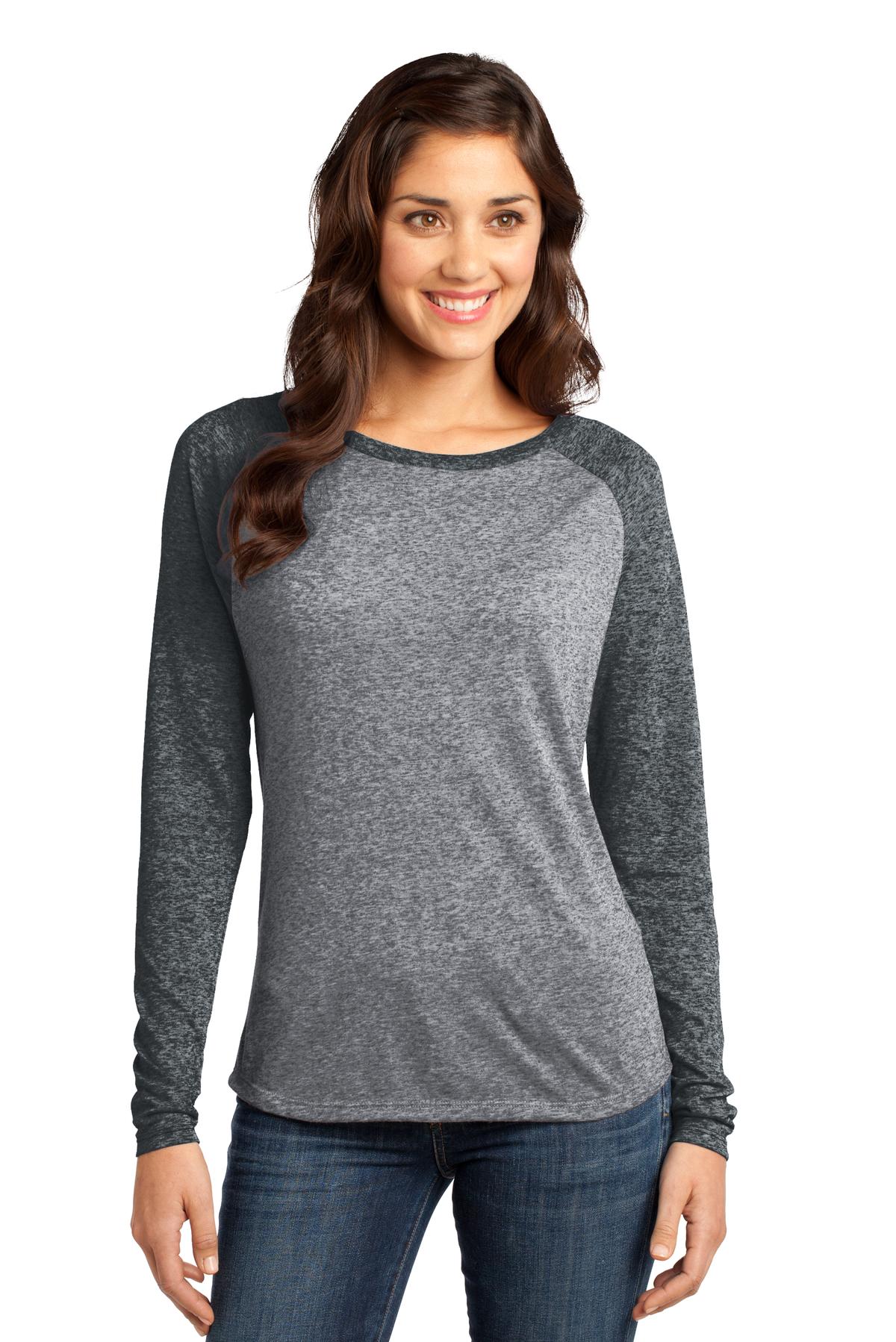 DISCONTINUED  District ®  - Juniors Microburn ®  Long Sleeve Raglan Tee