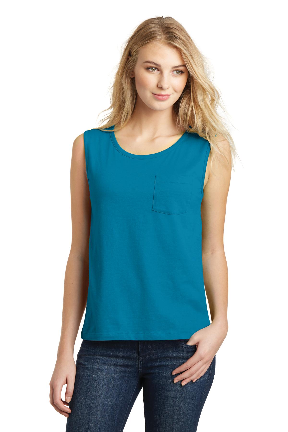 DISCONTINUED  District ®  Juniors Soft Wash Muscle Tank