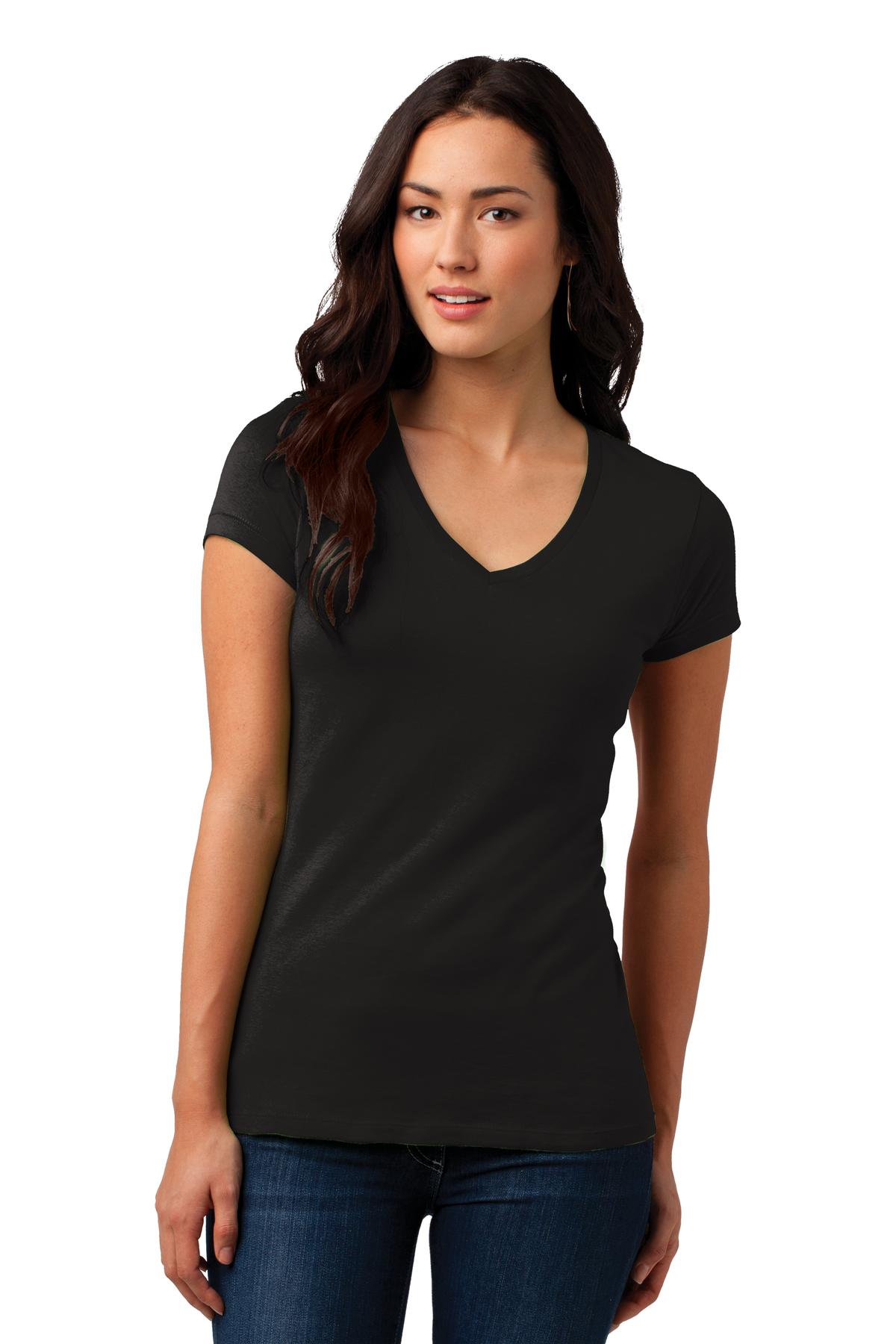DISCONTINUED  District ®  Juniors Soft Wash V-Neck Tee