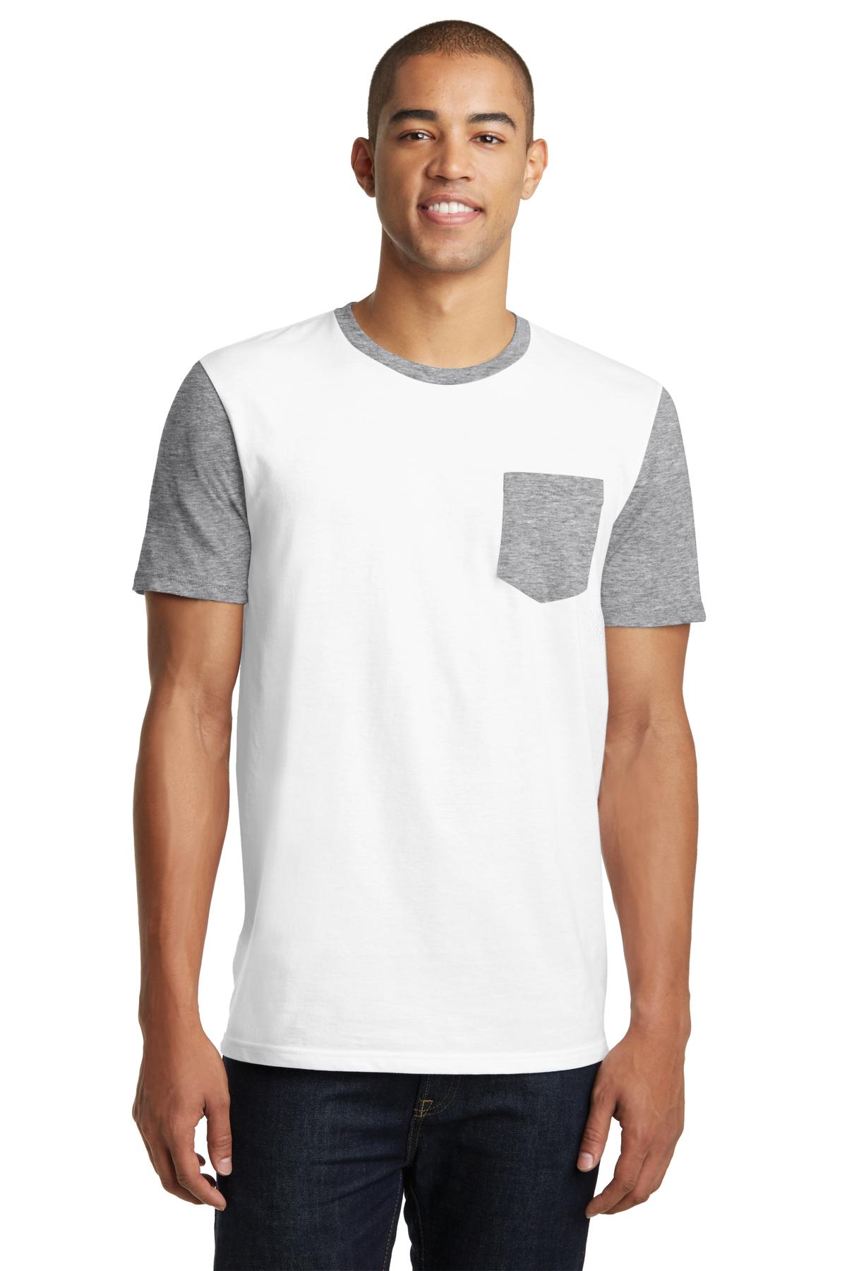 DISCONTINUED  District ®  Young Mens Very Important Tee ®  with Contrast Sleeves and Pocket