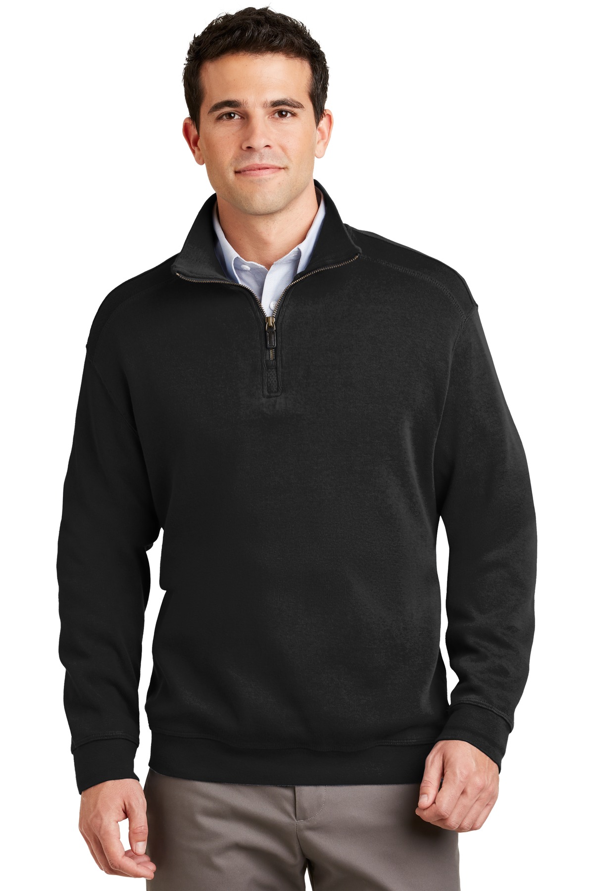 DISCONTINUED  Port Authority ®  Flatback Rib 1/4-Zip Pullover