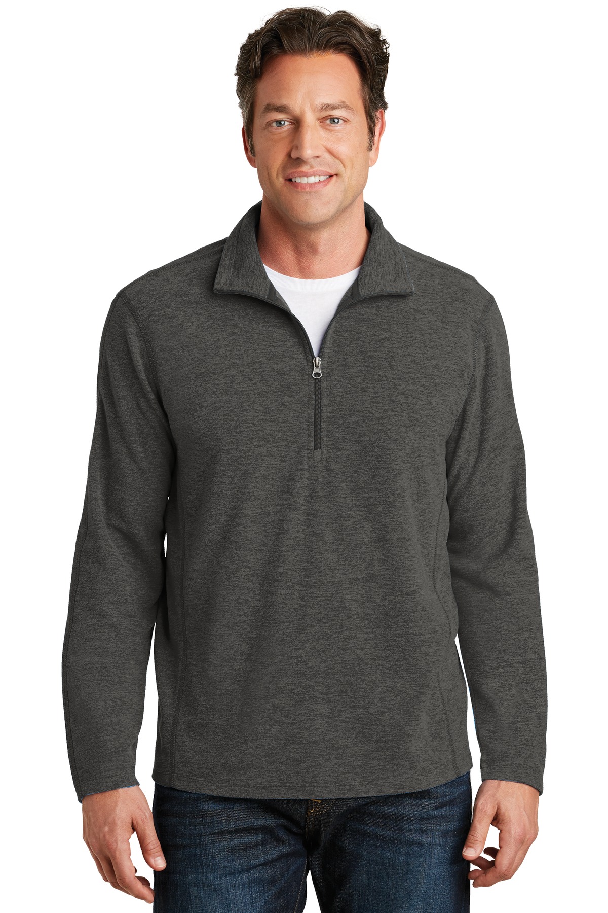 Port Authority ®  Heather Microfleece 1/2-Zip Pullover