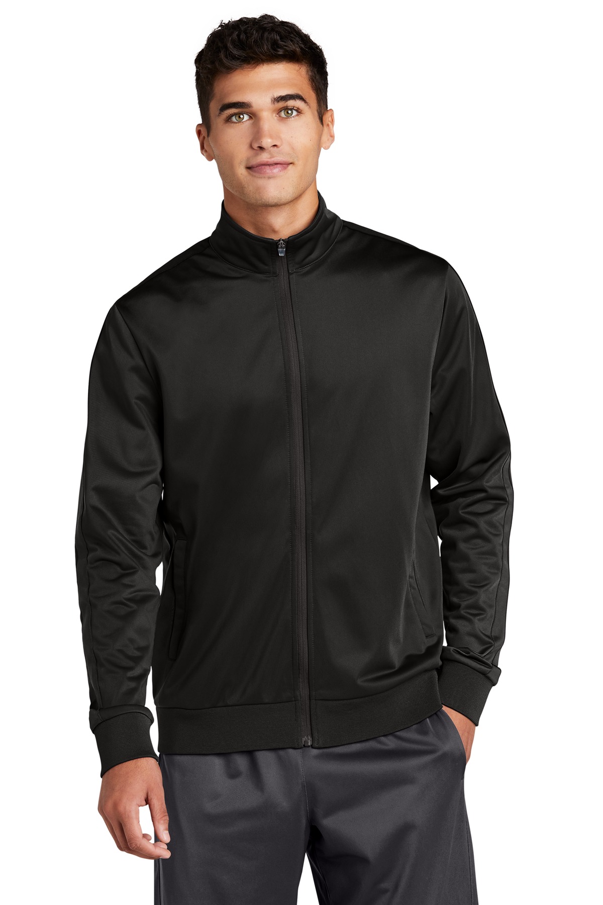 Sport-Tek  ®  Tricot Sleeve Stripe Track Jacket
