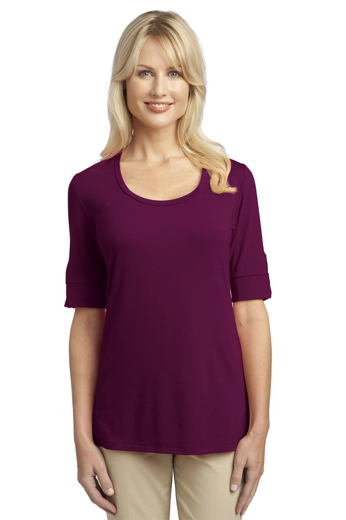 DISCONTINUED  Port Authority ®  Ladies Concept Scoop Neck Shirt