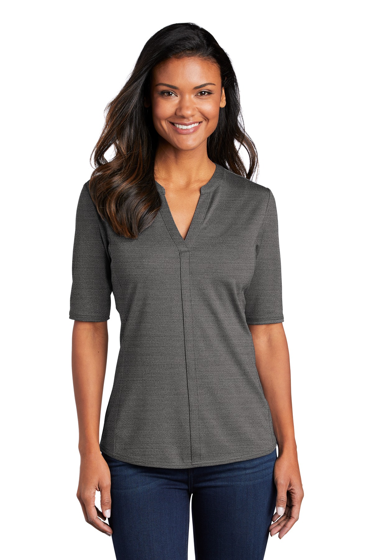 Port Authority  ®  Women's Stretch Heather Open Neck Top