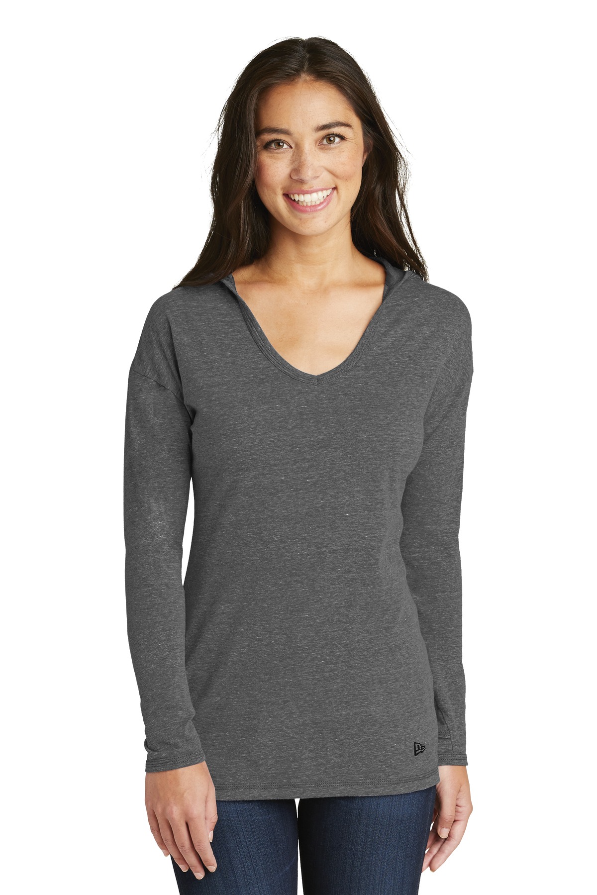 DISCONTINUED  New Era  ®  Ladies Tri-Blend Performance Pullover Hoodie Tee