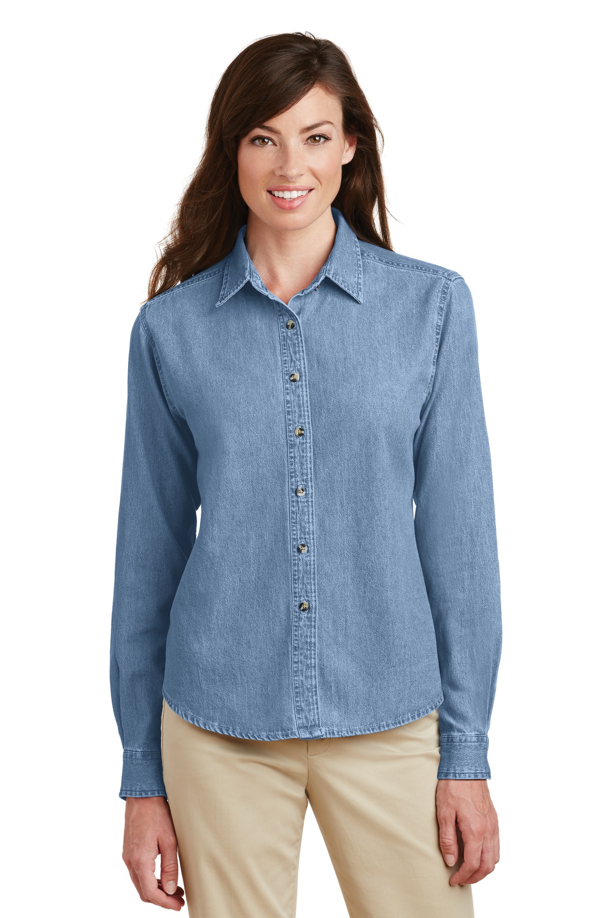 Port & Company ®  Women's Long Sleeve Value Denim Shirt