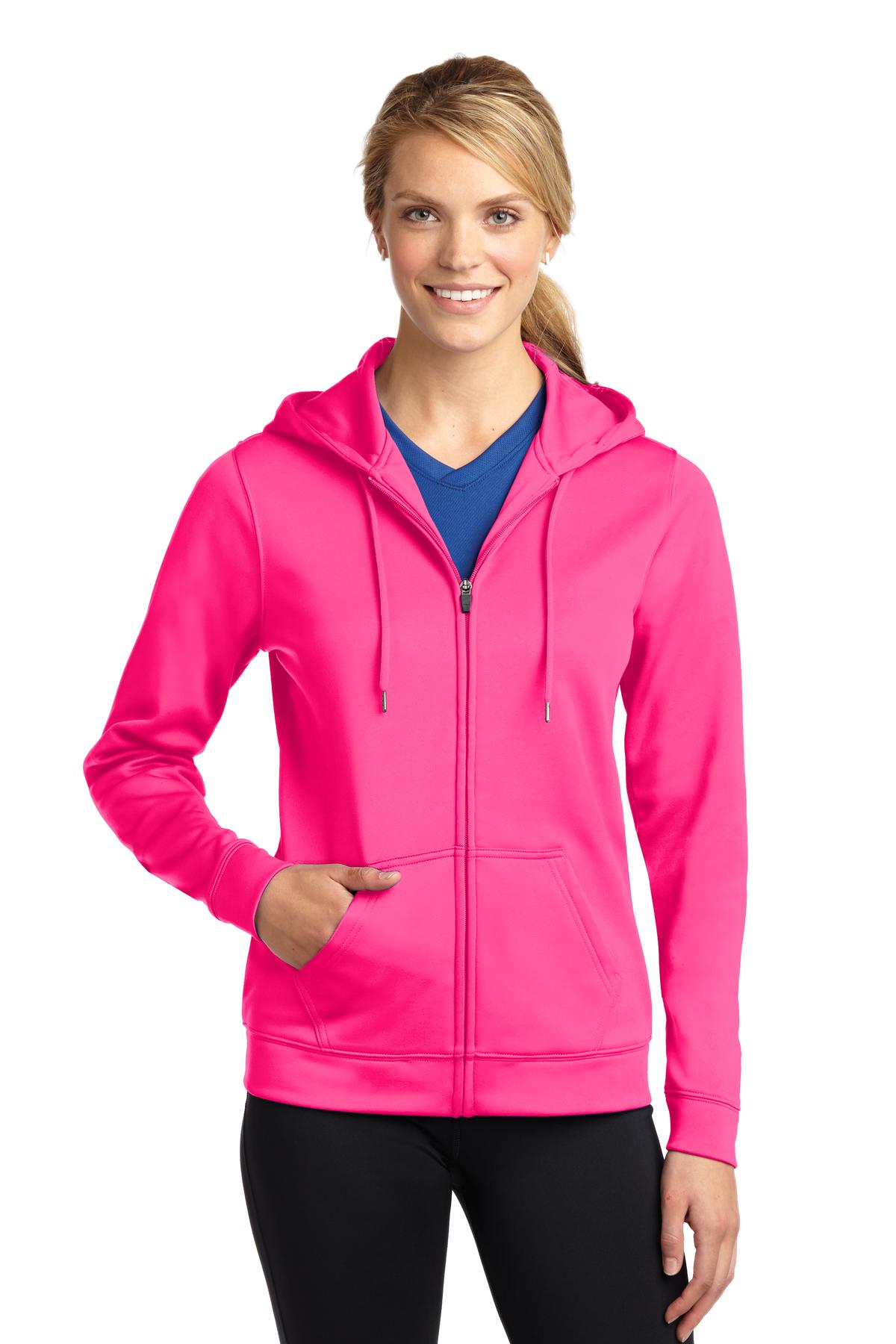 DISCONTINUED  Sport-Tek ®  Ladies Sport-Wick ®  Fleece Full-Zip Hooded Jacket