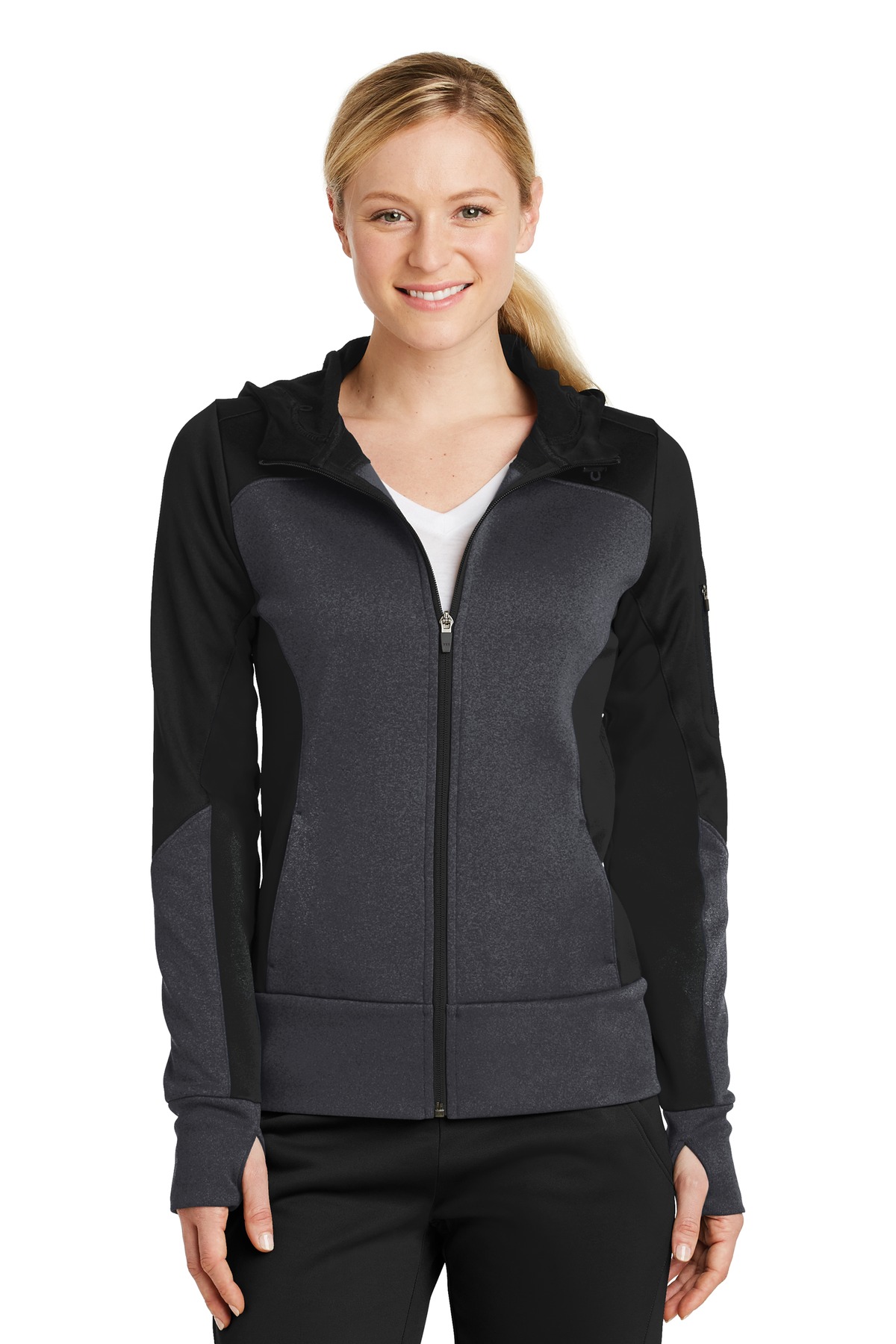 Sport-Tek ®  Women's Tech Fleece Colorblock Full-Zip Hooded Jacket
