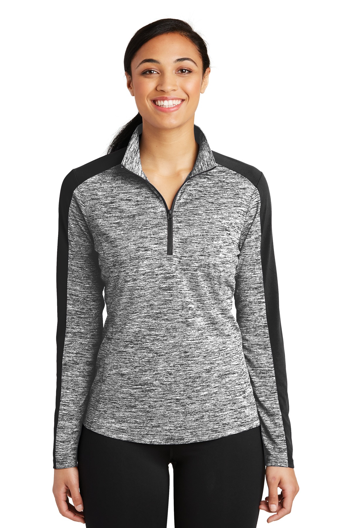 Sport-Tek ®  Women's PosiCharge ®  Electric Heather Colorblock 1/4-Zip Pullover