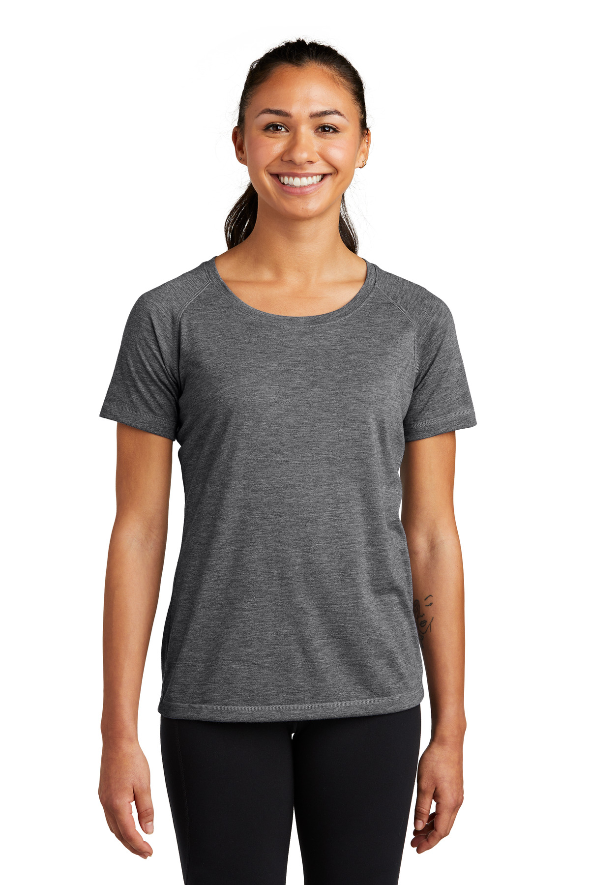 Sport-Tek  ®  Women's PosiCharge  ®  Tri-Blend Wicking Scoop Neck Raglan Tee