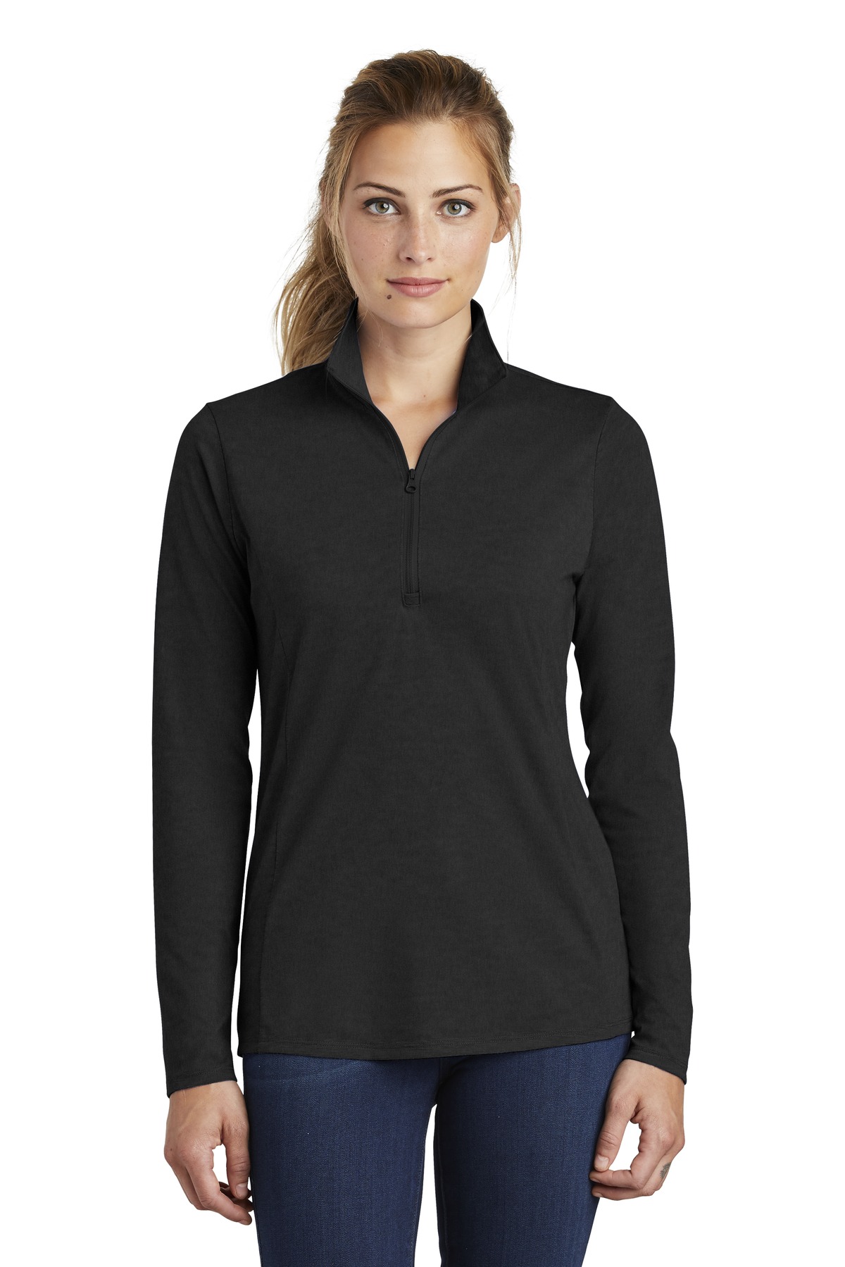 Sport-Tek  ®  Women's PosiCharge  ®  Tri-Blend Wicking 1/4-Zip Pullover