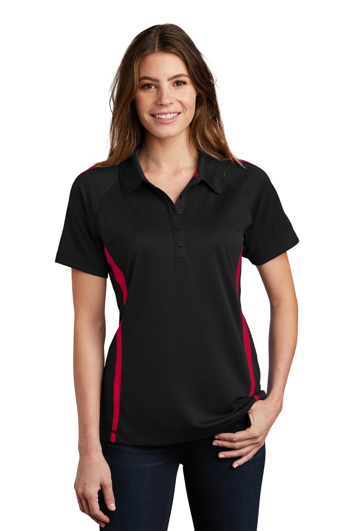 Sport-Tek ®  Women's PosiCharge ®  Micro-Mesh Colorblock Polo