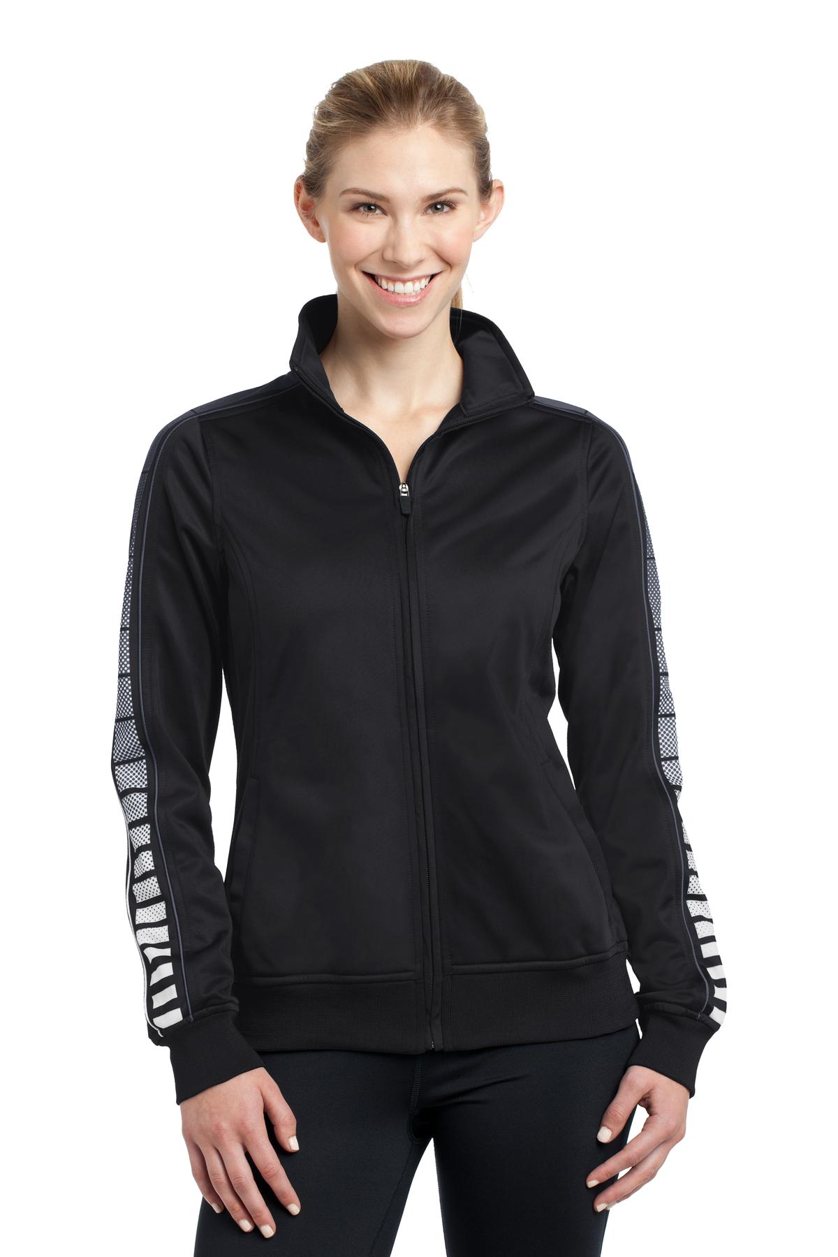 DISCONTINUED  Sport-Tek ®  Ladies Dot Sublimation Tricot Track Jacket