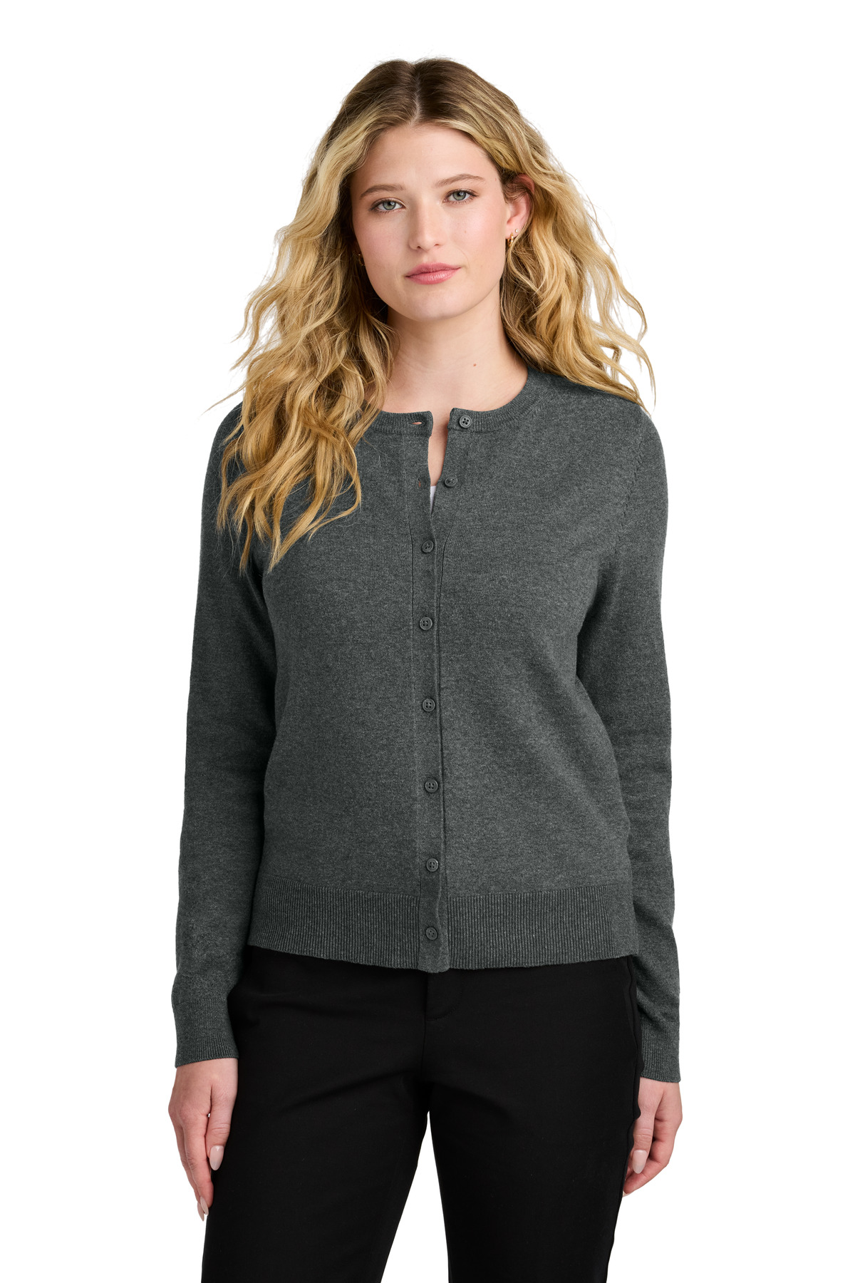 Port Authority ®  Women's Easy Care Crewneck Cardigan Sweater