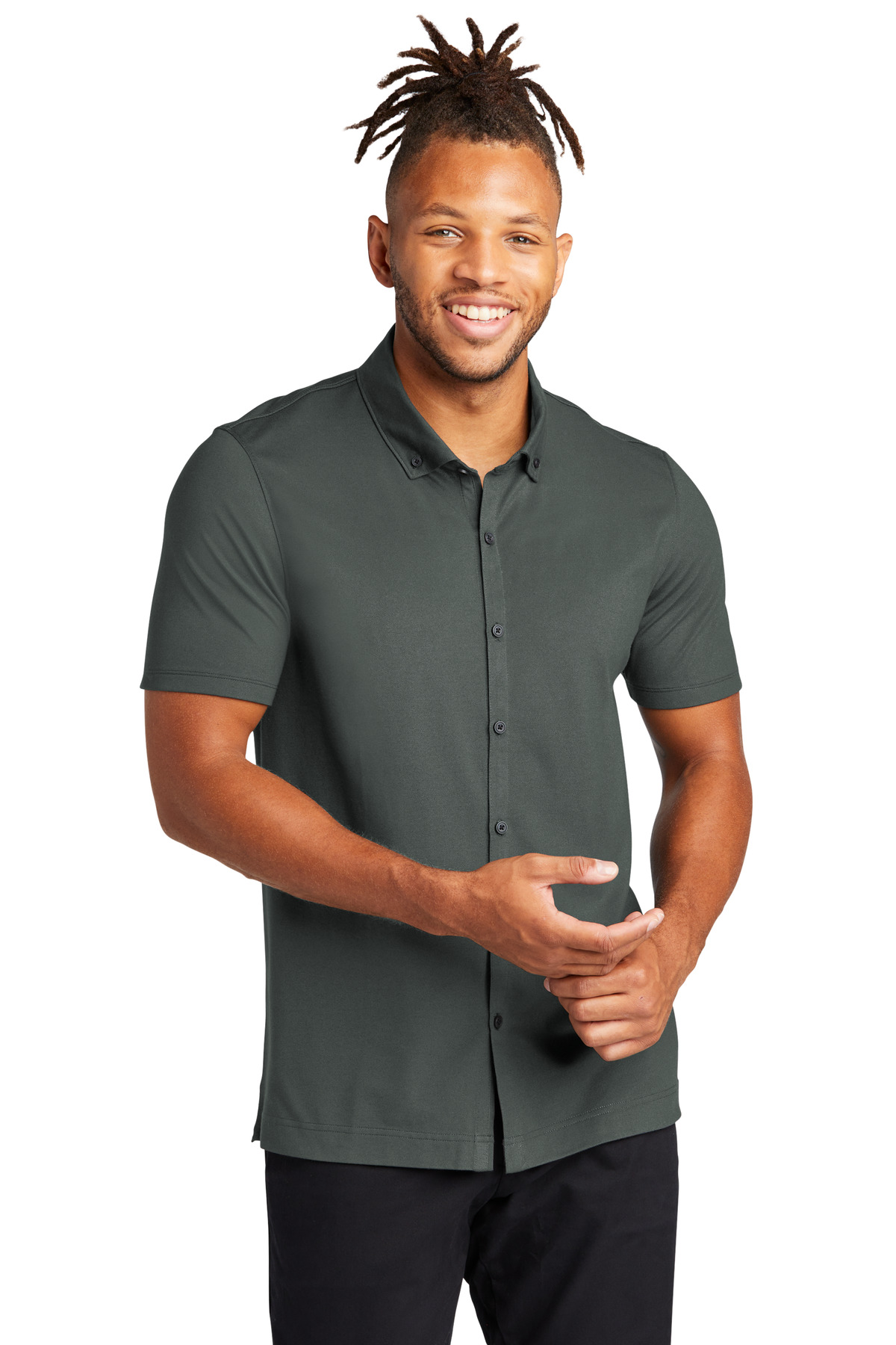 Mercer+Mettle ®  Stretch Pique Full-Button Polo