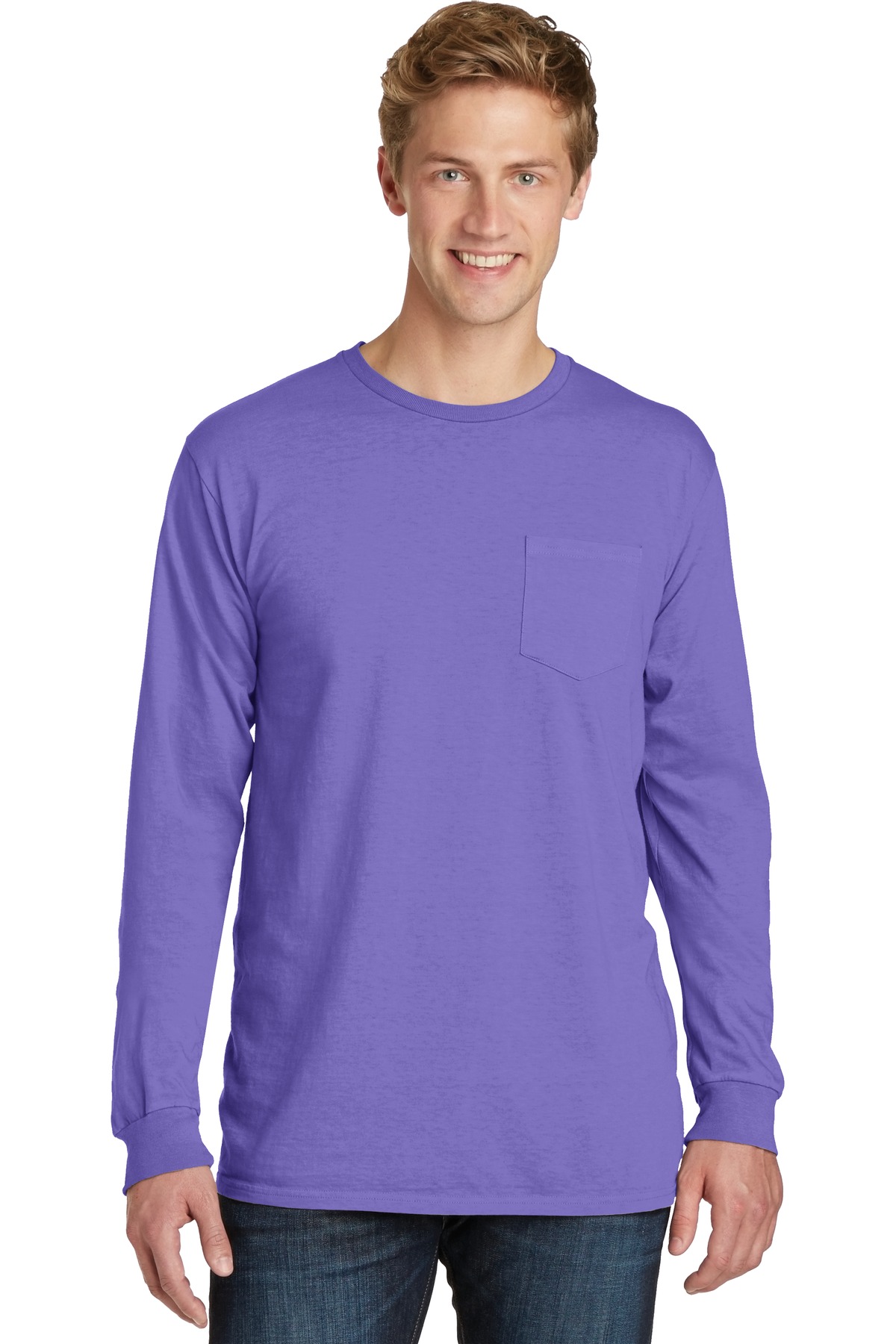 Port & Company ®  Beach Wash ®  Garment-Dyed Long Sleeve Pocket Tee