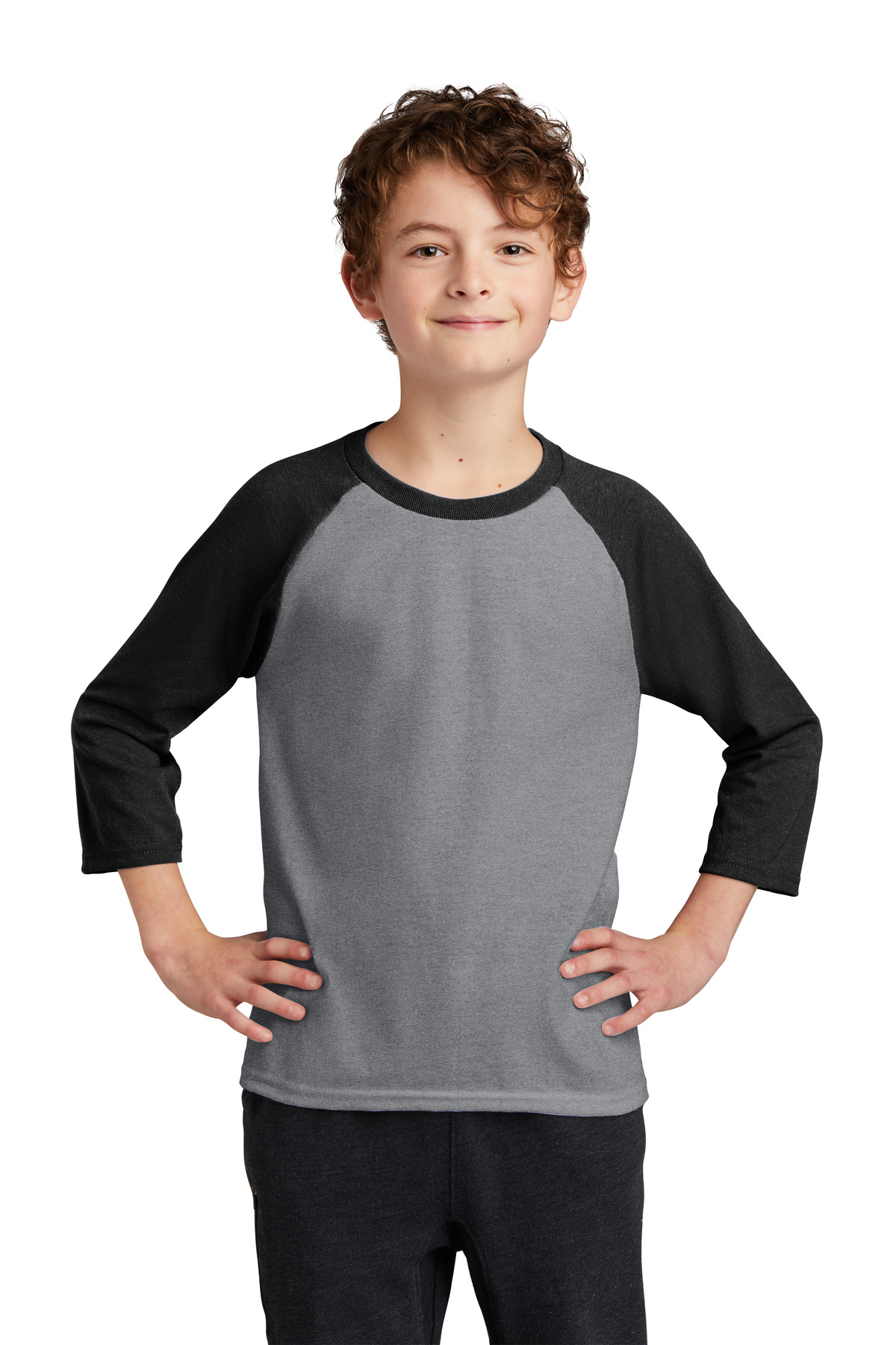 Port & Company ®  Youth Core Blend 3/4-Sleeve Raglan Tee