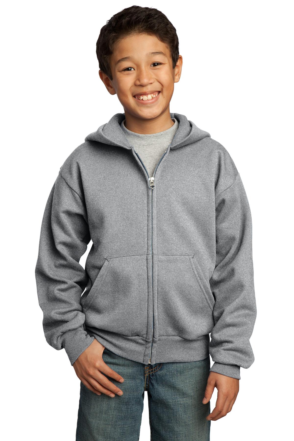 Port & Company ®  - Youth Core Fleece Full-Zip Hooded Sweatshirt