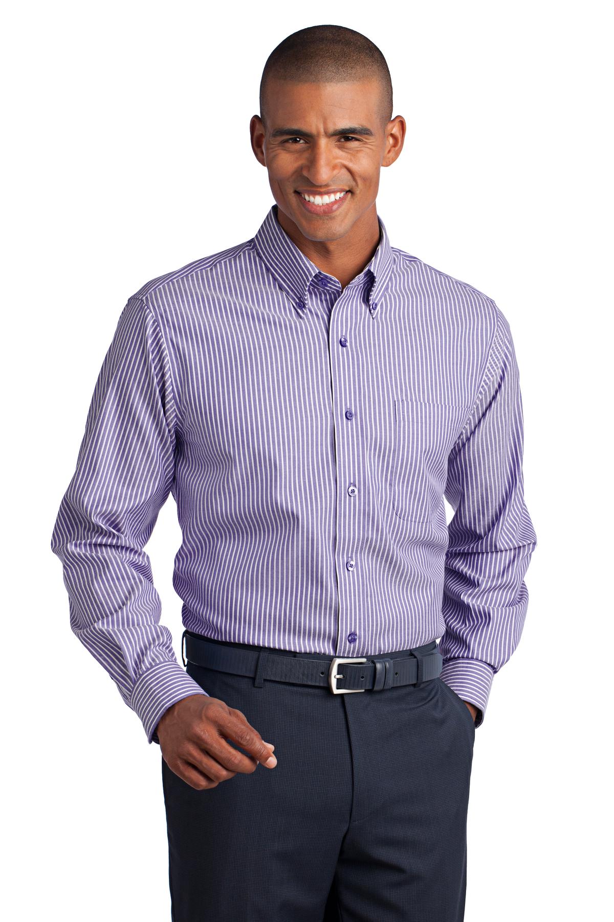 DISCONTINUED  Red House ®  - Stripe Non-Iron Pinpoint Oxford