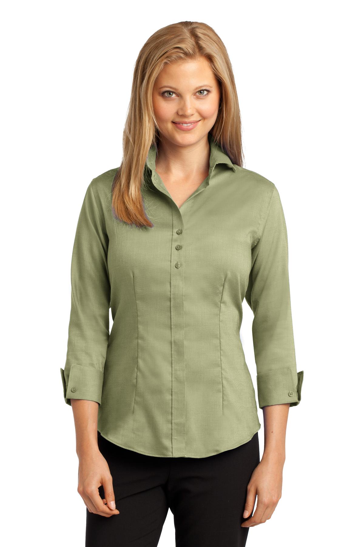 DISCONTINUED  Red House ®  Ladies 3/4-Sleeve Nailhead Non-Iron Shirt