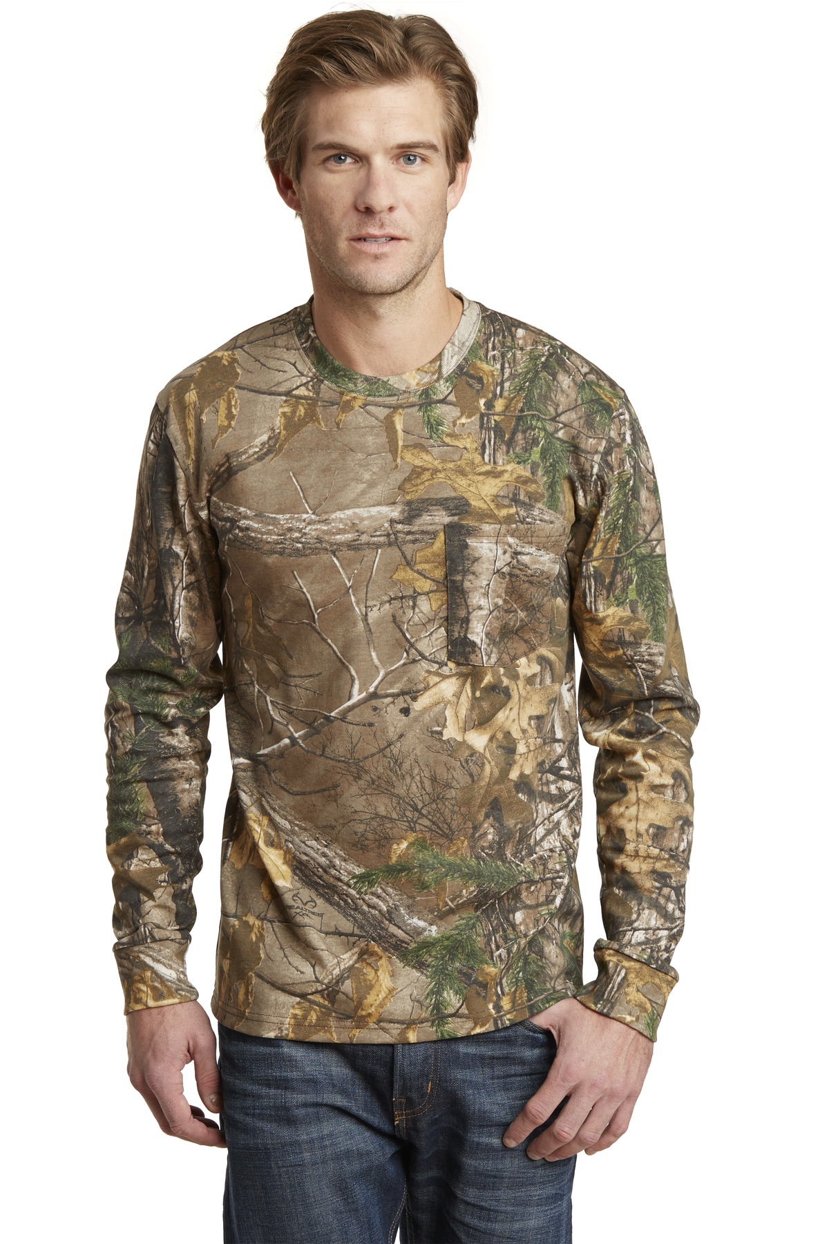 Russell Outdoors ™  Realtree ®  Long Sleeve Explorer 100% Cotton T-Shirt with Pocket
